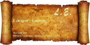 Langer Emese névjegykártya